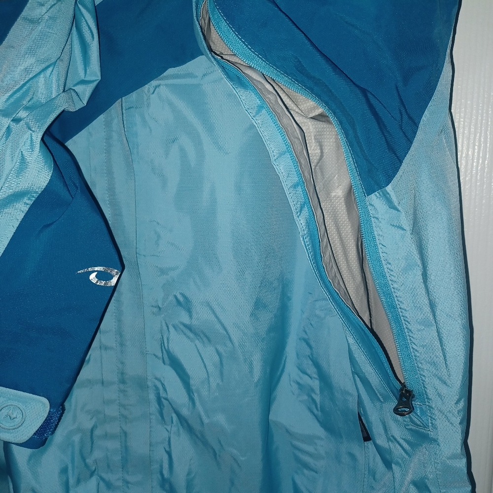 Marmot Ladies Dry Touch Precip Hooded Jacket Size Lg - Picture 9 of 9